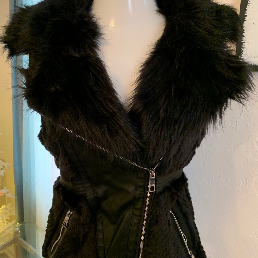GUESS FUR MOTO VEST